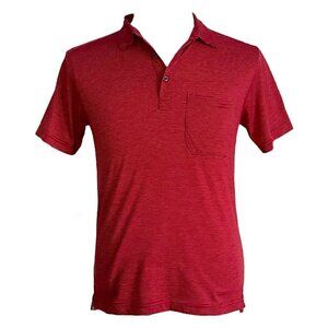 Stio Divide Polo Shirt Men Sz S Performance DriRelease Organic Cotton Red Stripe